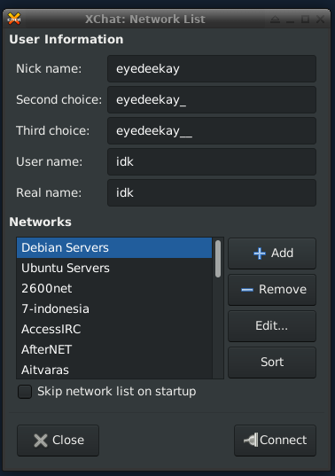 XChat Step One Add a server