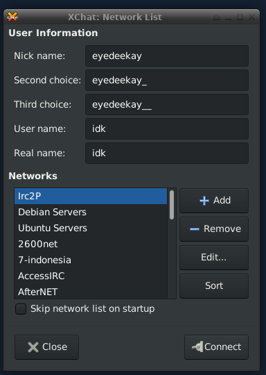 XChat Step Four Add a server